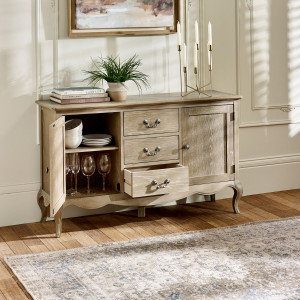 Sideboard Camille Limed Oak 2 Door 2 Drawer Dining Room Sideboard CAM410