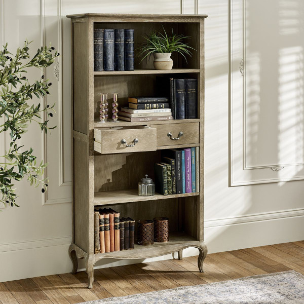 Bookcase Camille Limed Oak Tall Bookcase with Drawers CAM412