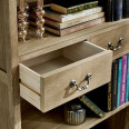 Bookcase Camille Limed Oak Tall Bookcase with Drawers CAM412