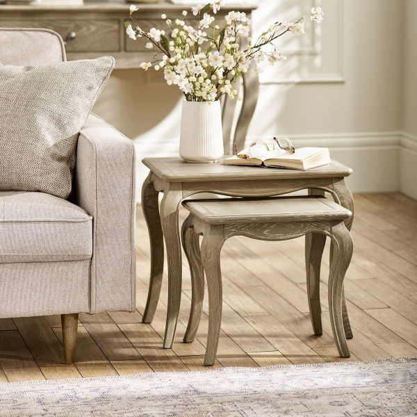 Table Nest Camille Limed Oak Nest of Tables CAM415