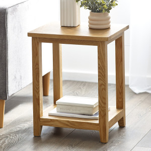 Side Tables Mallory Oak Lamp Table MAL205 by Julian Bowen